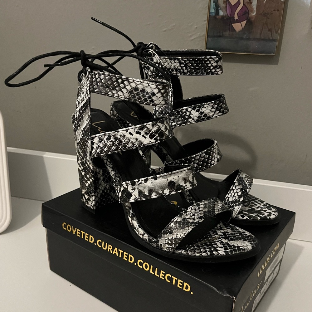 Snakeskin Lulu’s Block Heels